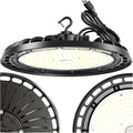 LED High Bay Light 200W, 12' UFO Commercial Lighting Fixture w/Isolated Power Supply, w/Plug for Garage Shop Warehouse Workshop, 5000k 28000lm Dimmable IP65 UL ETL Listed (1-Pack)