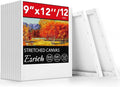 ESRICH Stretched Canvas for Painting, 12 Pack 9x12 Inch Canvas Value Pack by ESRICH