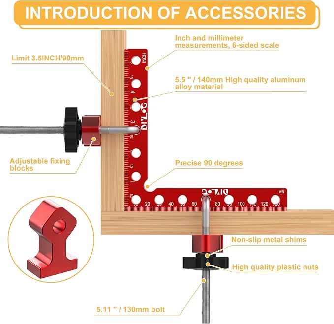 Corner Clamp for Woodworking, 90 Degree Corner Clamp, 4 Pack 5.5"x 5.5" - Image 5