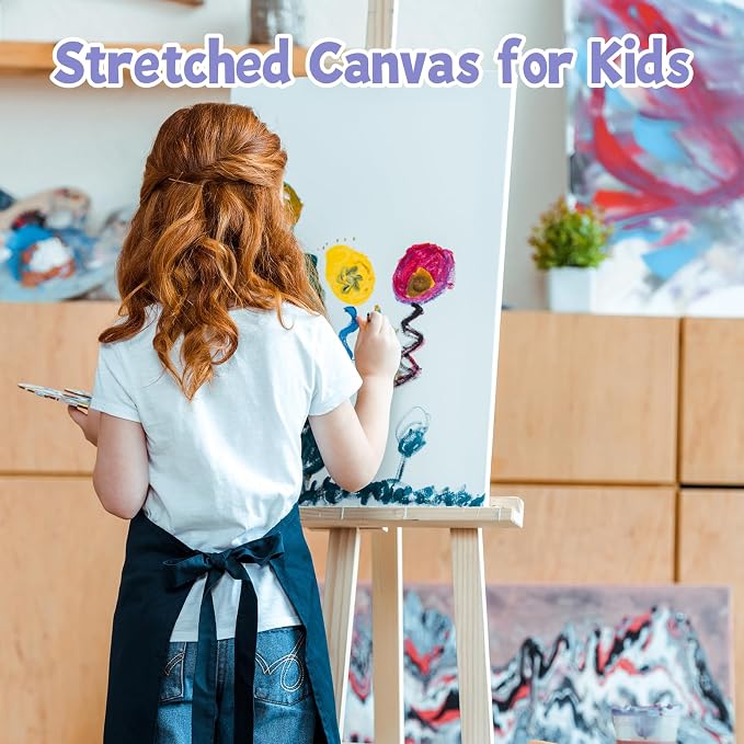 ESRICH Stretched Canvas for Painting 12x16 Inch, 16 Pack Blank Canvas Bulk-5/8 - Image 6