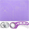 Rotary Fabric Cutter and Mat Set, Audab Self Healing Sewing Mats Shirt Cutter by Audab