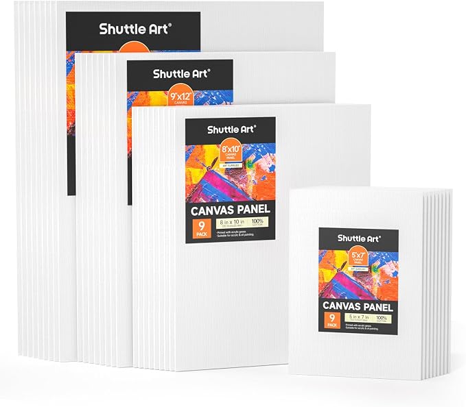 Shuttle Art 36 Pack Canvas for Painting, 100% Cotton Blank Canvas Boards by ShuttleArt