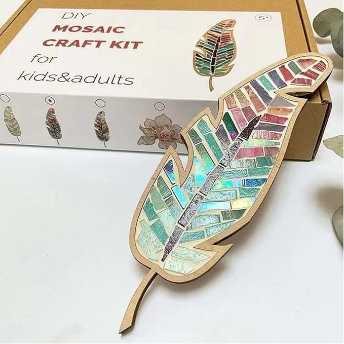 Smowfes Mixed Colour Leaf Mosaic Kit, Creative DIY Colourful Home Decoration by Smowfes