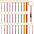 Wavyknot 100 Pcs PU Leather Keychain Blanks Bulk Laser Engraving Blanks by Wavyknot