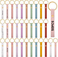 Wavyknot 50 Pcs PU Leather Keychain Blanks Bulk Laser Engraving Blanks Keychain by Wavyknot