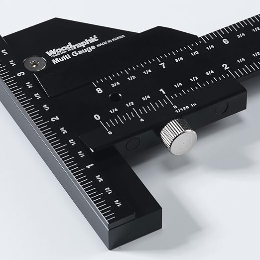 Scriber Gauge 8 Inch – Precision Marking & Measuring Tool for Woodworking, Layout, Joinery, Thickness, DIY – CNC Aluminum Layout Ruler (New Version)