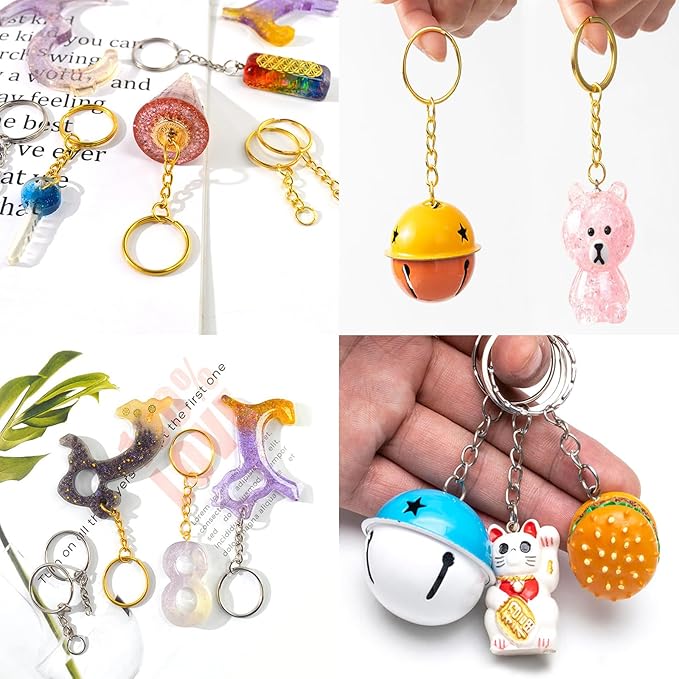 50Sets 1 inch Keychain Rings Bronze Split Round Key Ring - Image 6