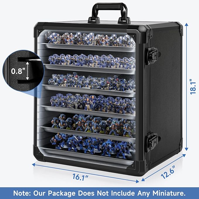WELIDAY Miniatures Storage Case Miniatures Transport Case Aluminum Alloy Frame - Image 2