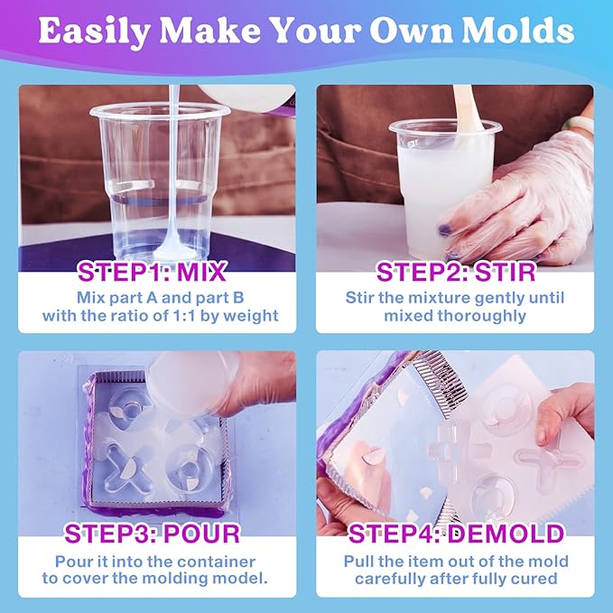 LET'S RESIN Silicone Mold Making Kit-Translucent Silicone Rubber Non-Toxic - Image 5