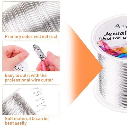 22 Gauge Jewelry Wire, Anezus Craft Wire Tarnish Resistant Copper Beading Wire - Image 3
