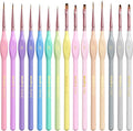 Nicpro 15PCS Micro Fine Detail Paint Brush Set, Aesthetic Pastel Small by Nicpro