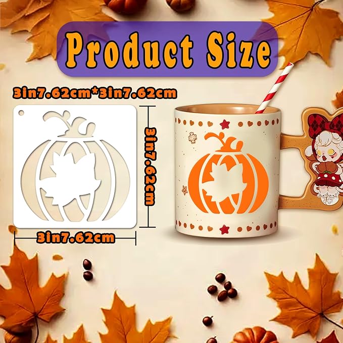 72 PCS 3x3 Inch Thanksgiving Stencils - Image 2
