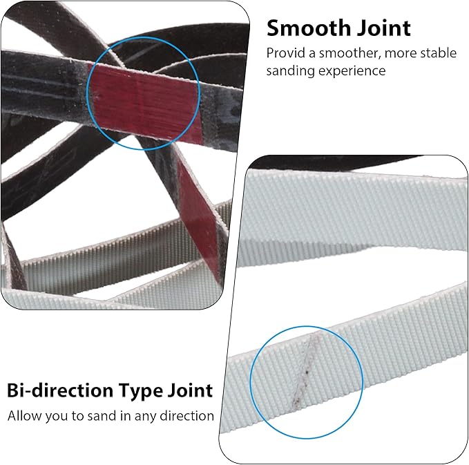 1/2 x 18 Inch 5000 Grit Sanding Belts 10 Pack -Ultra Fine Pyramid Alumina Abrasive Belts for Air File Belt Sander, Auto Clear-Coat, Woodworking & Metal Finishing