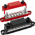 Bus Bar 12V 275A Power Distribution Block 2 x 3/8" (M10) Terminal Studs and 10 x #10 Screws Terminals Positive and Ground Battery BusBar