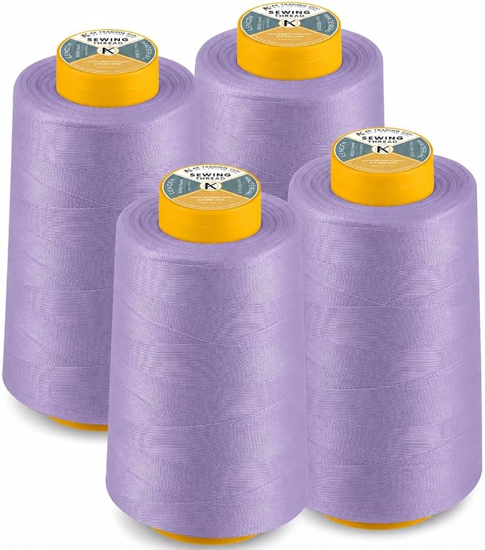 AK TRADING CO. 4-Pack Lavender All Purpose Sewing Thread Cones of High Tensile by Fabrics%7CEventDecor%7CCrafts%7CUpholsteryFoam