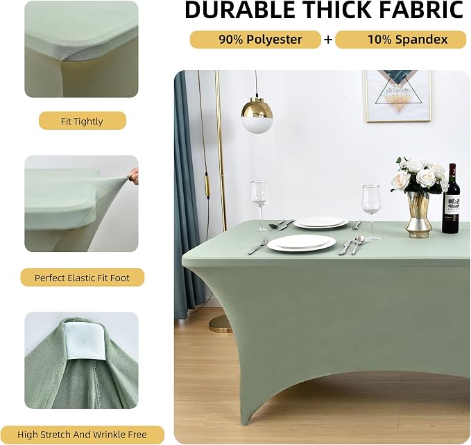 124 2-Pack 8ft Spandex Table Covers - Image 2