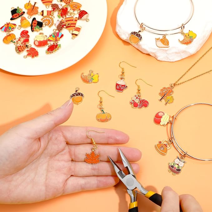 MARFOREVER 40Pcs/20 Pairs Fall Charms, Thanksgiving Charm - Image 5