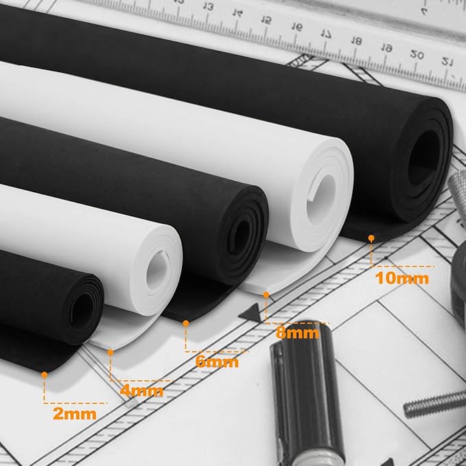 biguphate EVA Foam Roll - 4mm Black Ultra High Density Craft Foam - 15 x 39 - Image 4