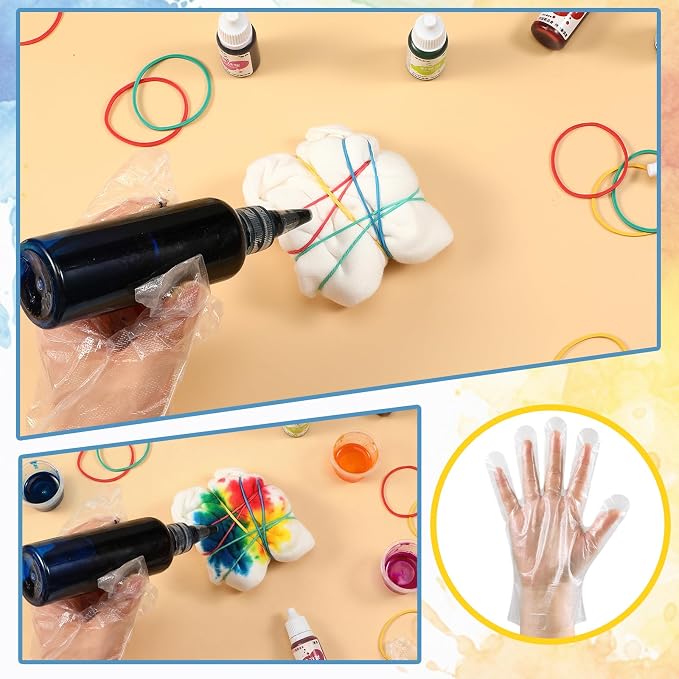 1000 Pcs Rubber Bands Kit for Tie Dye Projects Craft Project Colorful Elastic - Image 8