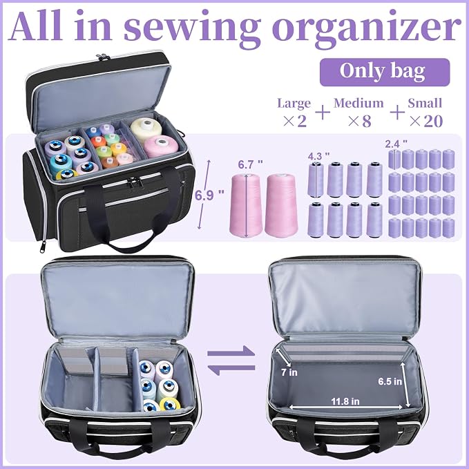 Anitor Large Sewing Supplies Organizer, Double Layer Sewing Storage Organizer - Image 2