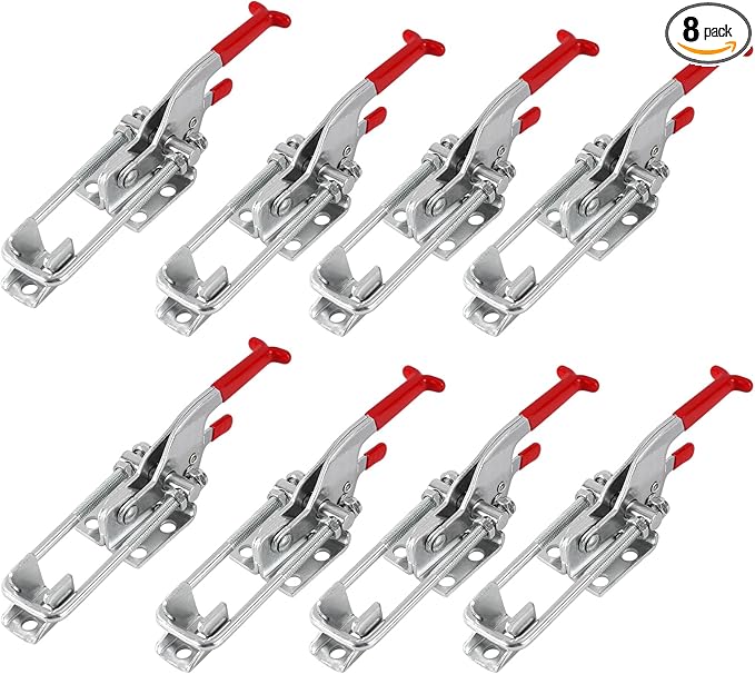 8 Pack Heavy Duty Toggle Clamp Latches 431 Type, 2000Lbs Holding Capacity Adjustable Latch U Bolt Self Lock Toggle Latch Smoker Lid Latch for Tire Carrier Latch Trailer Latch Door Latch Hardware