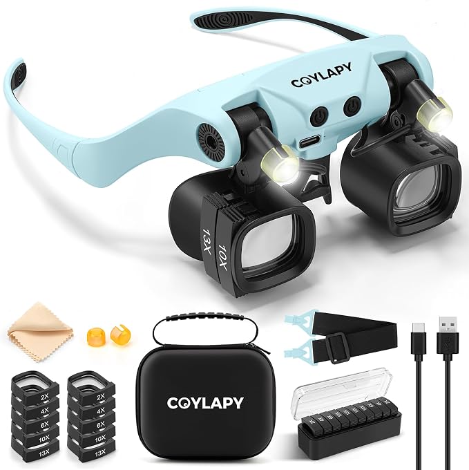 COYLAPY Magnifying Glasses for Close Work, Jewelers Magnifying Glass by COYLAPY