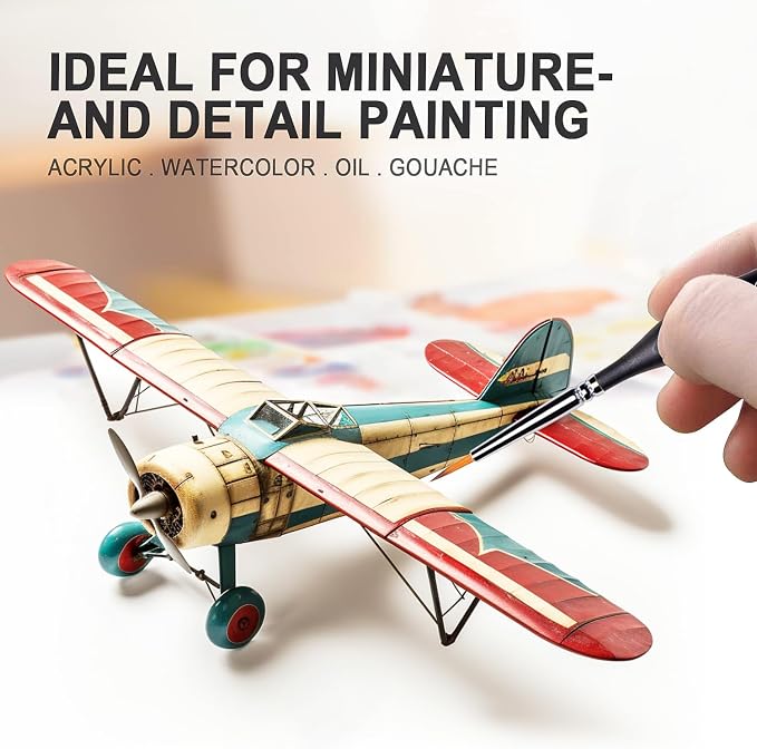 Golden Maple Miniature Paint Brushes, Fine Detailing - Image 2