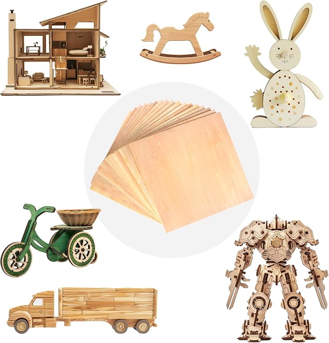 50 Pack 12"x12"x1/8" Basswood Sheets - 3mm Craft Plywood - Image 5