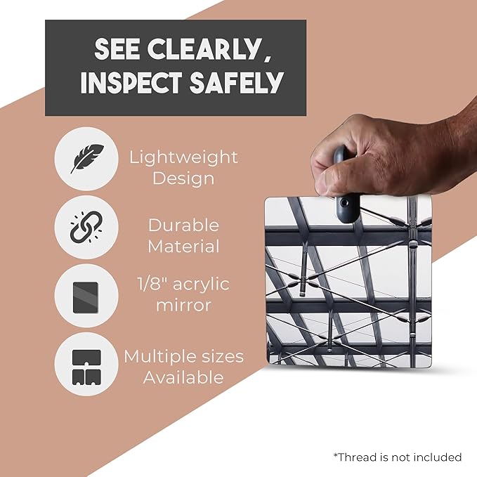 Inspection Mirror Replacement Works with Extend A Vue Extension Poles, 6 inch x 6 inch