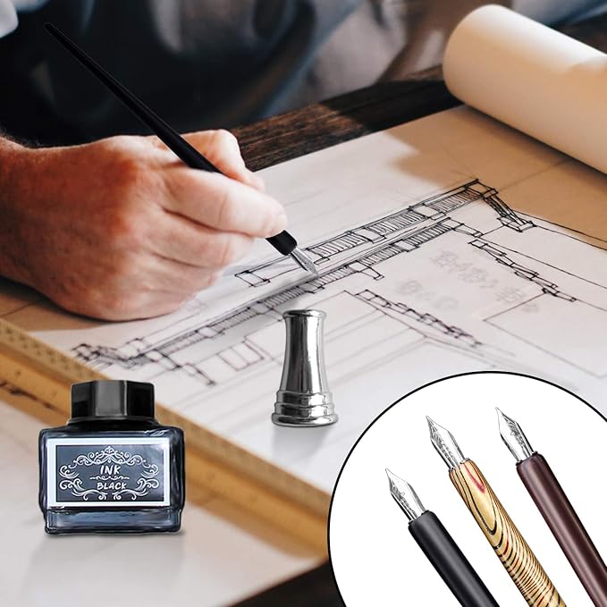 Calligraphy Set For Beginners, 3 Calligraphy Pens, 4 Ink Bottle 15ml, 20 - Image 8