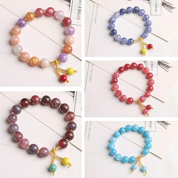 160PCS Natural Stone Beads 10MM Agate Spacer Beads Bulk - Image 4