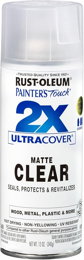 Rust-Oleum Painter's Touch 2X Ultra Cover Spray Paint, Matte Clear | Indoor and by Rust-Oleum