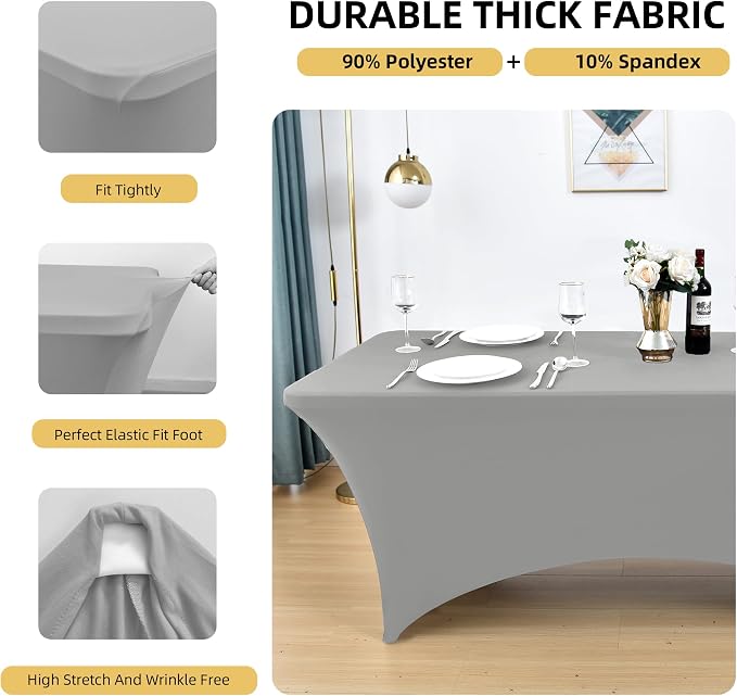 115 2-Pack 8ft Spandex Table Covers - Image 2