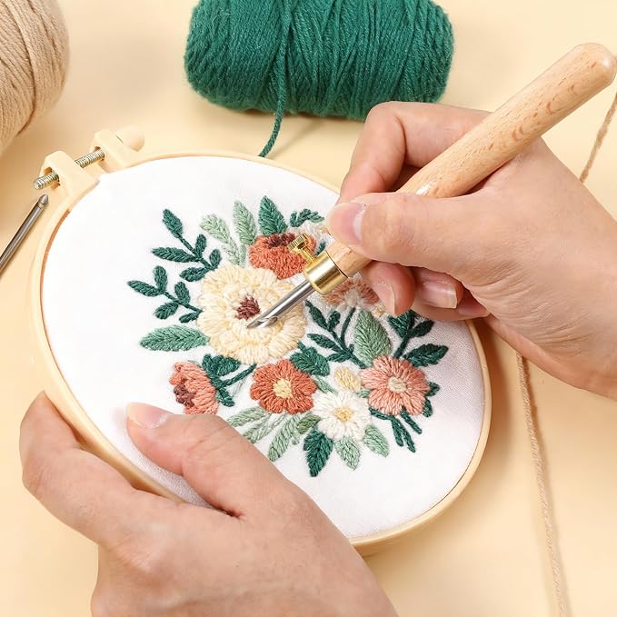 5Pcs Punch Needle Tool Adjustable Embroidery Needle Tool Kit - Image 5