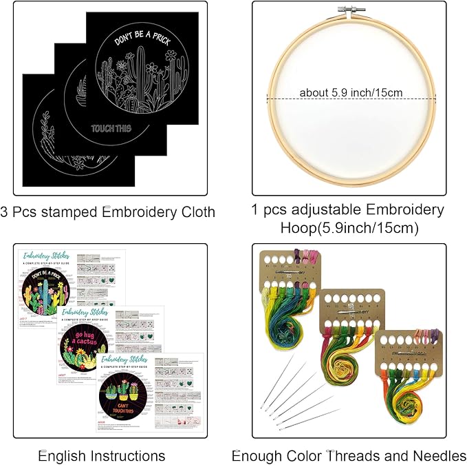 Louise Maelys Funny Cactus Embroidery Kits - Image 2