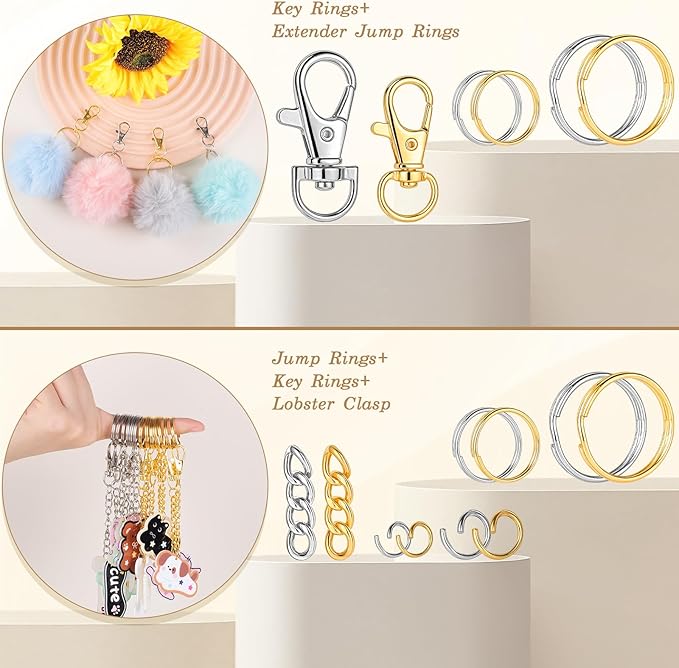 BESARME 1130PCS Keychain Making Kit Jump Rings - Image 4