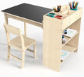 doowroodni Kids Art Table and Chair Set, Sturdy Beech Wood Study Desk by Unknown