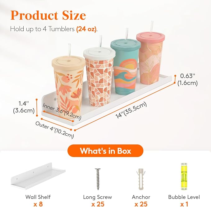 Lifewit Floating Shelves for Wall, Acrylic Display Shelf Wall Mounted for Figure - Image 2