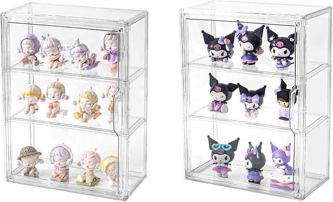 3 Tier Display Case for Collectibles, Storage Container by UniHIMO