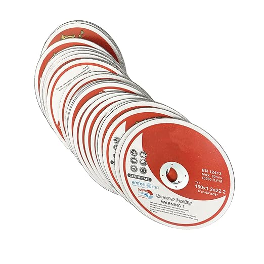 Cut Off Wheels 50 Pack 6 x .045 x 7/8 Inch Metal and Stainless Steel Cutting Discs for Angle Grinders