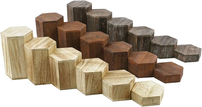 MOOCA Wooden 6 Pcs Hexagon Risers - Image 9