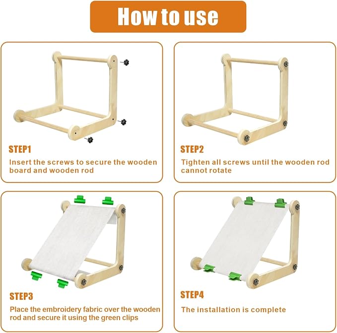 2 Pack Adjustable Wooden Embroidery Stands - Image 7
