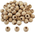 100pcs 16mm Natural Wood Beads Unfinished Round Wooden Loose Spacer by AqueensSquishiestoys