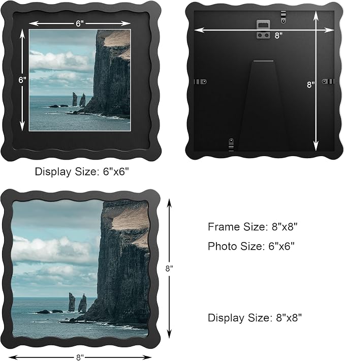 8X8 Wavy Picture Frame With Mat - Image 3