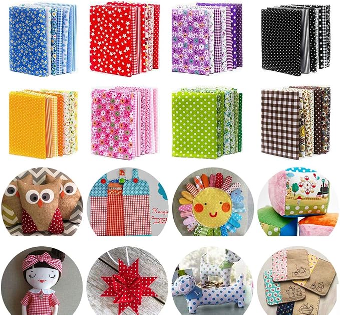 150Pcs 4" x 4" Cotton Craft Fabric Bundle Squares, Squares Sheets Patchwork by OJYUDD