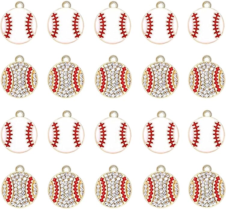 20PCS Sports Charms Enamel Basketball Baseball Pendant Charms - Image 6