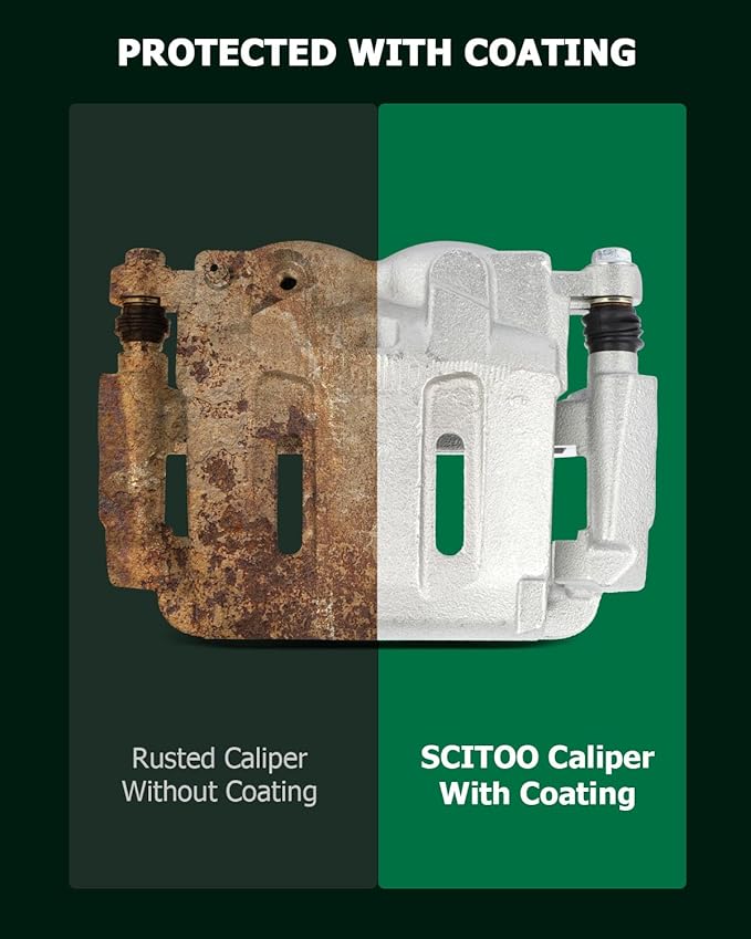 SCITOO Front Left Brake Caliper With Bracket 18-B5023 Compatible For Ford For F-250 Super Duty 2005-2012 For Ford For F-350 Super Duty 2005-2012