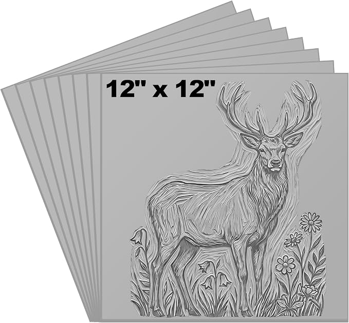 Yeaqee 4 Pcs 12 x 12 Inch Linoleum Block Rubber Carving Block Soft Linocut by Yeaqee