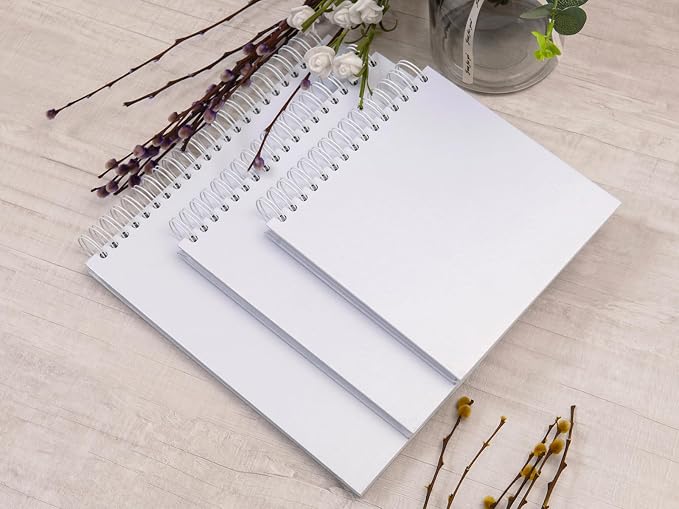 potricher 8 x 8 Inch DIY Scrapbook Photo Album 80 Pages Thick Kraft Blank White - Image 6