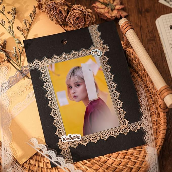 40 Pcs Transparent Lace PET Stickers - Image 7